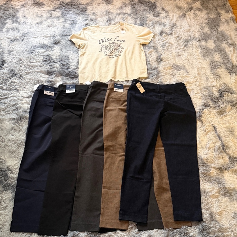 Old Navy Women Pixie Skinny Sz2 Black, Navy, Denim Vibe, Charcoal, Brown Plaid